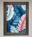 Blue And Pink Feathers Abstract Framed Print - Hi Society