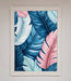Blue And Pink Feathers Abstract Framed Print - Hi Society