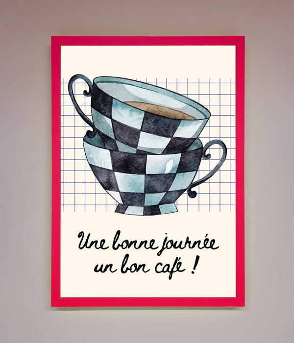 Blue Teacup Stack Kitchen Framed Wall Art - Hi Society