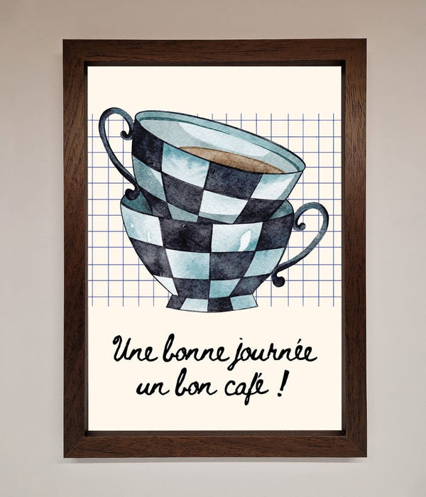 Blue Teacup Stack Kitchen Framed Wall Art - Hi Society