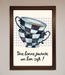 Blue Teacup Stack Kitchen Framed Wall Art - Hi Society