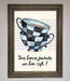 Blue Teacup Stack Kitchen Framed Wall Art - Hi Society