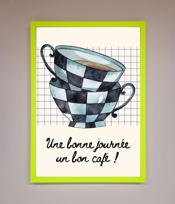 Blue Teacup Stack Kitchen Framed Wall Art - Hi Society