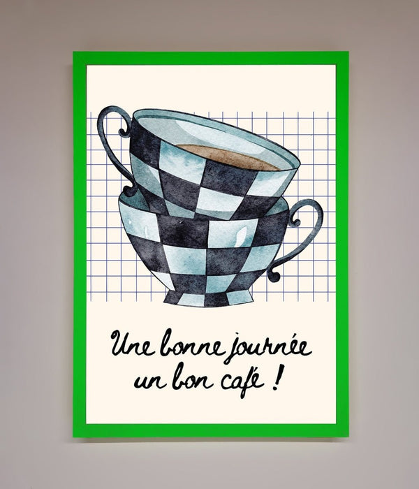 Blue Teacup Stack Kitchen Framed Wall Art - Hi Society