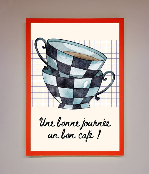 Blue Teacup Stack Kitchen Framed Wall Art - Hi Society