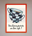 Blue Teacup Stack Kitchen Framed Wall Art - Hi Society