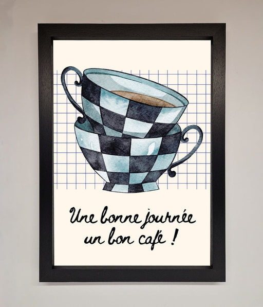 Blue Teacup Stack Kitchen Framed Wall Art - Hi Society
