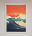 Blue Waves Crash Red Sunset Framed Poster - Hi Society