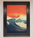Blue Waves Crash Red Sunset Framed Poster - Hi Society