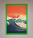 Blue Waves Crash Red Sunset Framed Poster - Hi Society