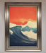 Blue Waves Crash Red Sunset Framed Poster - Hi Society