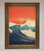 Blue Waves Crash Red Sunset Framed Poster - Hi Society