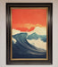 Blue Waves Crash Red Sunset Framed Poster - Hi Society