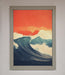 Blue Waves Crash Red Sunset Framed Poster - Hi Society