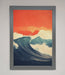Blue Waves Crash Red Sunset Framed Poster - Hi Society