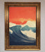 Blue Waves Crash Red Sunset Framed Poster - Hi Society