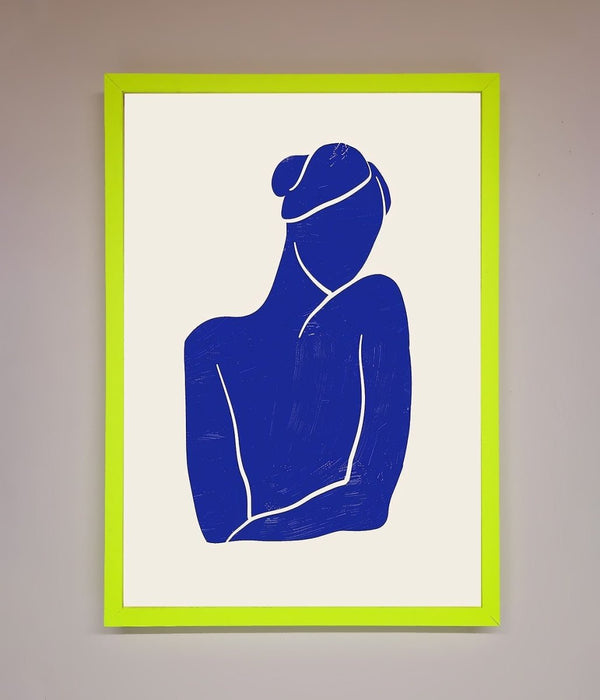 Blue Woman Matisse Style Framed Poster - Hi Society
