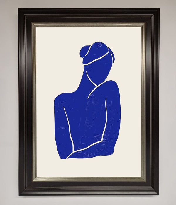 Blue Woman Matisse Style Framed Poster - Hi Society