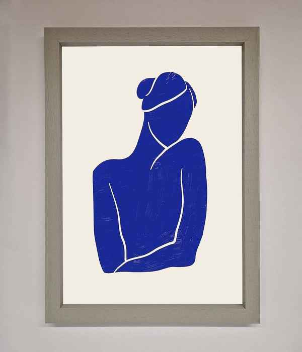 Blue Woman Matisse Style Framed Poster - Hi Society