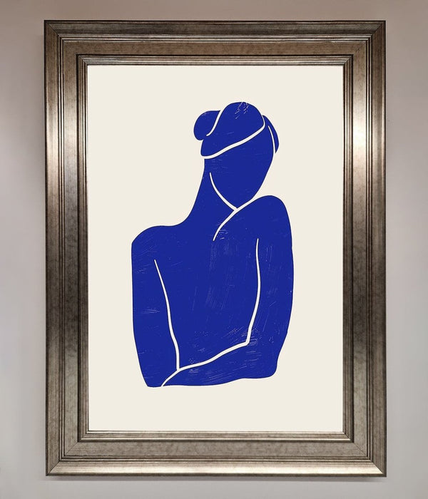 Blue Woman Matisse Style Framed Poster - Hi Society