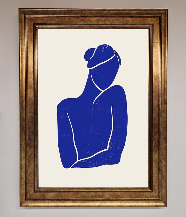 Blue Woman Matisse Style Framed Poster - Hi Society