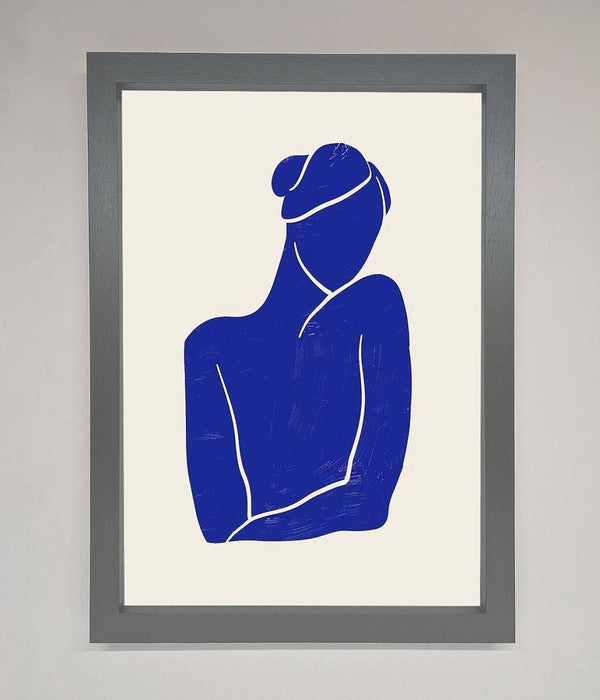 Blue Woman Matisse Style Framed Poster - Hi Society