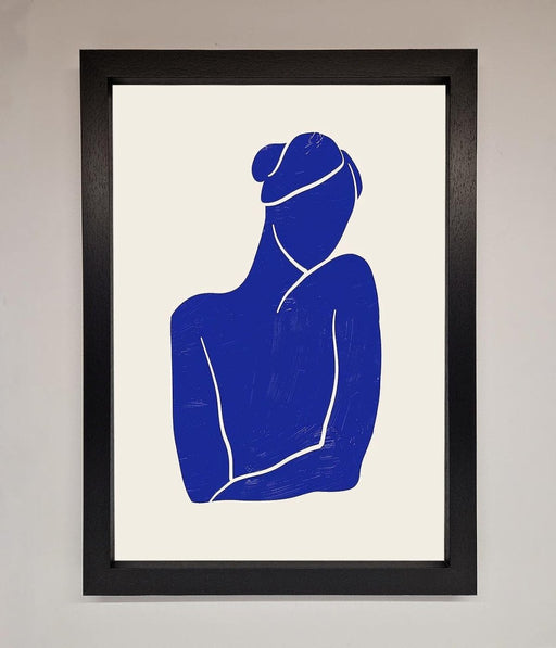 Blue Woman Matisse Style Framed Poster - Hi Society