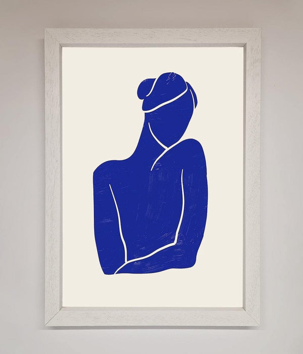 Blue Woman Matisse Style Framed Poster - Hi Society