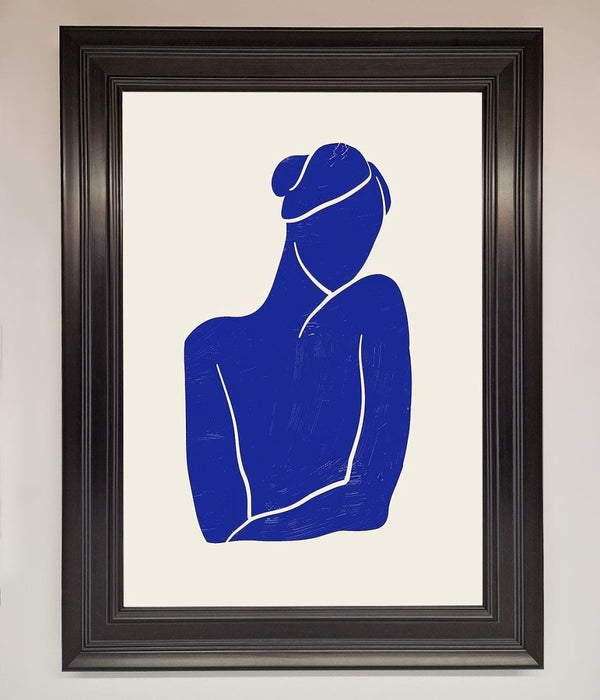 Blue Woman Matisse Style Framed Poster - Hi Society