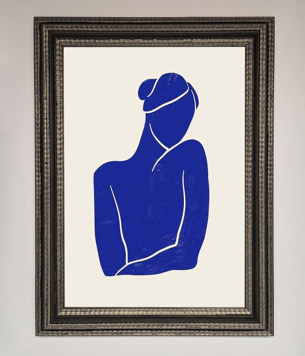 Blue Woman Matisse Style Framed Poster - Hi Society
