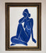 Blue Woman Pose Matisse Style Framed Print - Hi Society