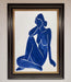 Blue Woman Pose Matisse Style Framed Print - Hi Society