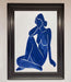 Blue Woman Pose Matisse Style Framed Print - Hi Society