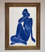 Blue Woman Pose Matisse Style Framed Print - Hi Society