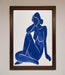 Blue Woman Pose Matisse Style Framed Print - Hi Society