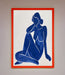 Blue Woman Pose Matisse Style Framed Print - Hi Society
