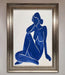 Blue Woman Pose Matisse Style Framed Print - Hi Society