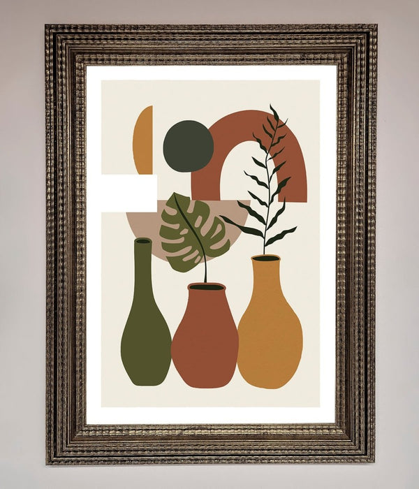Bohemian Modern Vases And Plant Framed Poster - Hi Society