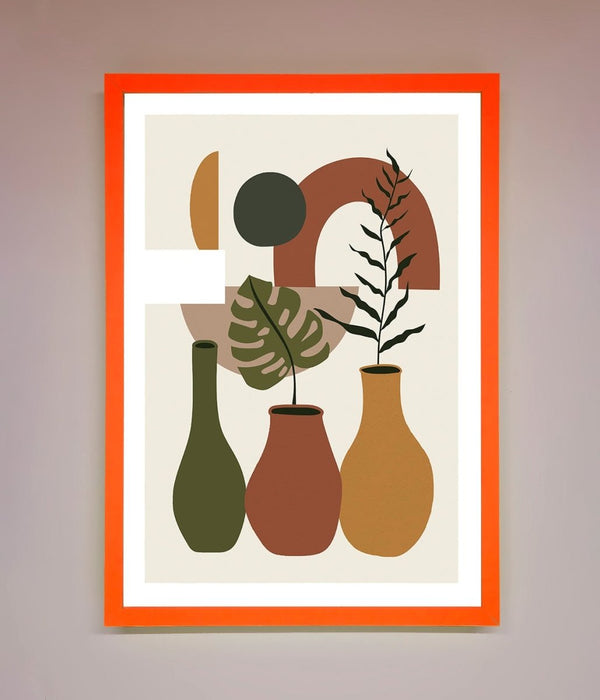 Bohemian Modern Vases And Plant Framed Poster - Hi Society