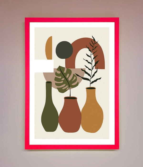 Bohemian Modern Vases And Plant Framed Poster - Hi Society