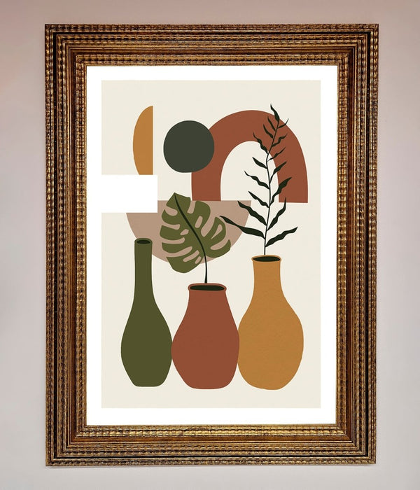 Bohemian Modern Vases And Plant Framed Poster - Hi Society
