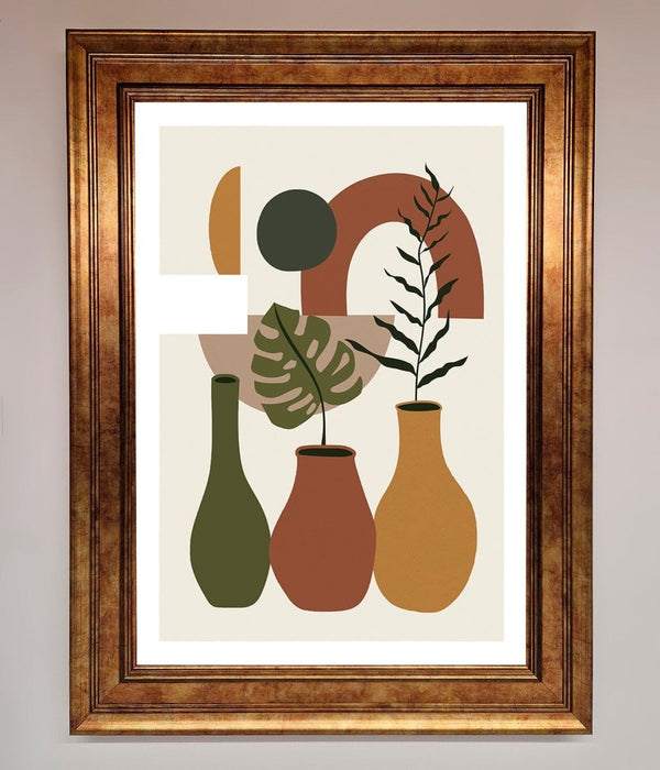 Bohemian Modern Vases And Plant Framed Poster - Hi Society