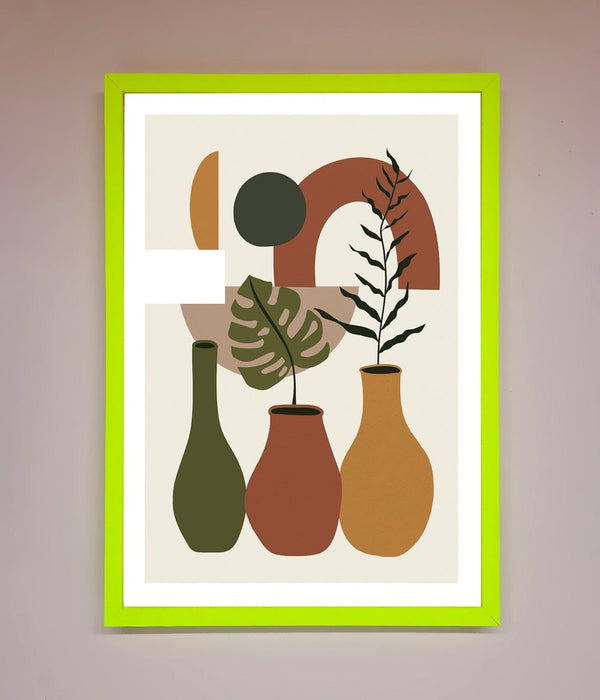 Bohemian Modern Vases And Plant Framed Poster - Hi Society