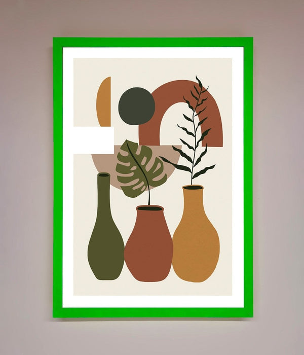 Bohemian Modern Vases And Plant Framed Poster - Hi Society