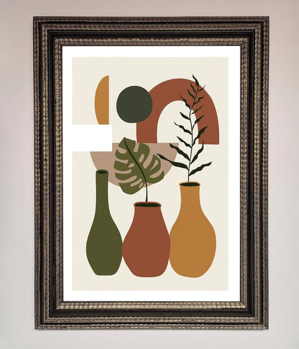 Bohemian Modern Vases And Plant Framed Poster - Hi Society