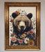 Brown Grizzly Bear Floral Framed Print - Hi Society