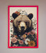 Brown Grizzly Bear Floral Framed Print - Hi Society