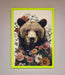 Brown Grizzly Bear Floral Framed Print - Hi Society