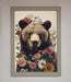 Brown Grizzly Bear Floral Framed Print - Hi Society