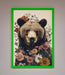 Brown Grizzly Bear Floral Framed Print - Hi Society